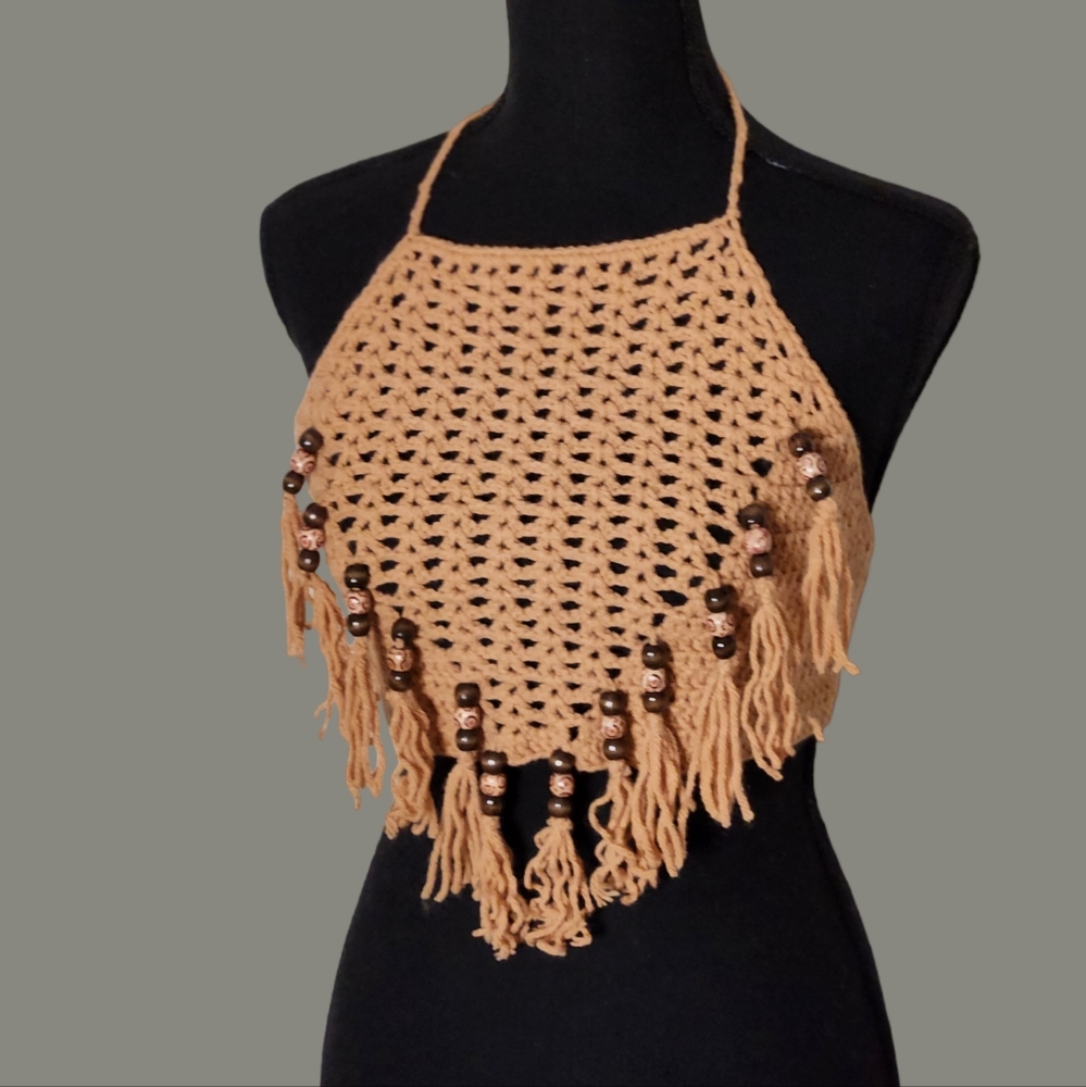 Crochet Beaded Crop Top